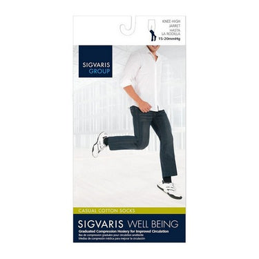 Calf High Casual Cotton Socks Men White Size A15-20 MM 1 Pair by Sigvaris