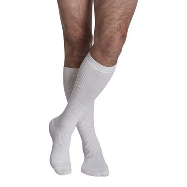 Calf High Casual Cotton Socks Men White Size A15-20 MM 1 Pair by Sigvaris