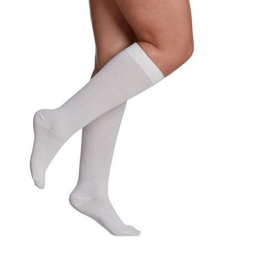 Calf High Casual Cotton Socks Women White Size C 15-20 MM 1 Pair by Sigvaris