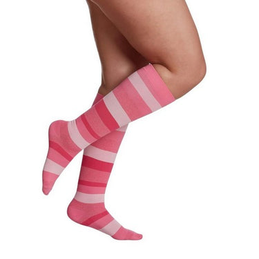 Sigvaris, Calf High Pink Stripe 15-20 MMHG Size B, 1 Pair