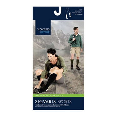Sigvaris, Calf High Compression Socks Unisex Athletic Medium Charcoal 15-20 MM, 1 Pair