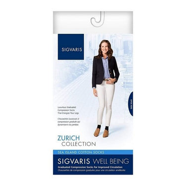 Sigvaris, Calf High Sea Island Cotton Women Black 15-20 MMHG Size C, 1 Pair