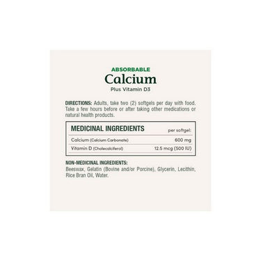 Nature's Bounty, Absorbable Calciumplus Vitamin D3, 1200 Mg, 200 Softgels