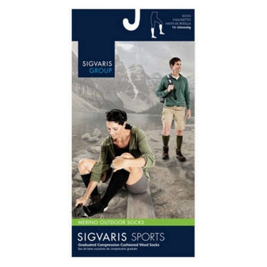 Calf High Compression Socks Unisex Athletic Large Charcoal 15-20 MM 1 Pair by Sigvaris