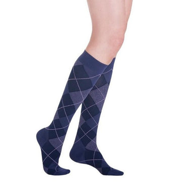 Calf High Purple Argyle 15-20 MMHG Size B 1 Pair by Sigvaris