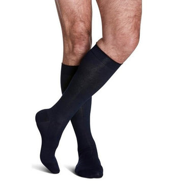 Sigvaris, Calf High Sea Island Cotton Socks Men Navy 15-20 MMHG Size C, 1 Pair