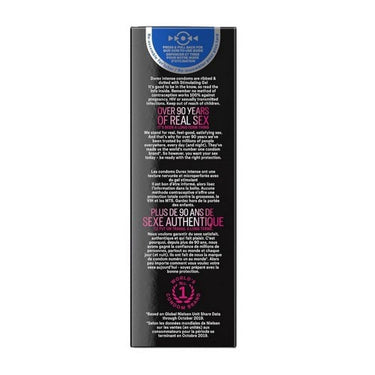 Durex, Intense Orgasmic Ribbed And Dotted Stimulating Gel Condoms, 10 Count