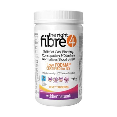 The Right Fibre 4 Zesty Tangerine Powder 225 Grams by Webber Naturals