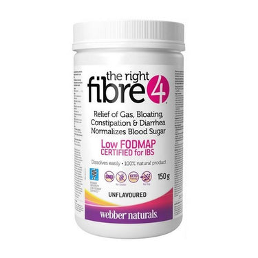 The Right Fibre4 IBS Intestinal Discomfort Unflavoured 150 Grams by Webber Naturals