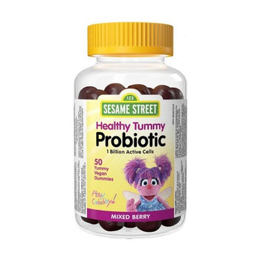 Webber Naturals, Sesame Street Healthy Tummy Probiotic Active Cells Mixed Berry, 1 Billion, 50 Gummies
