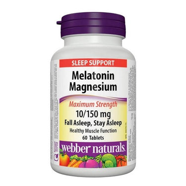 Webber Naturals, Melatonin Magnesium Maximum Strength, 10/150 Mg, 60 Tabs