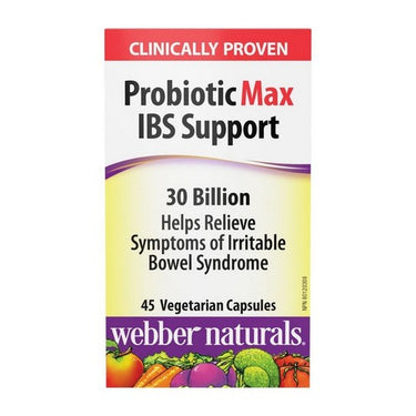 Webber Naturals, Probiotic Max IBS Support, 30 Billion Active Cells, 45 Caps