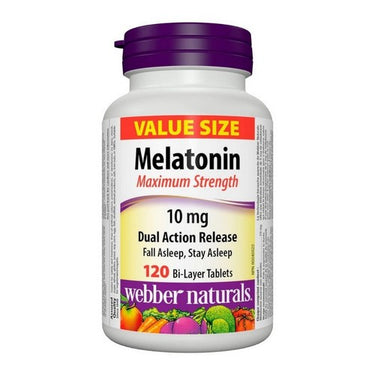 Webber Naturals, Melatonin Maximum Strength, 10 Mg, 120 Bi Layer Tabs