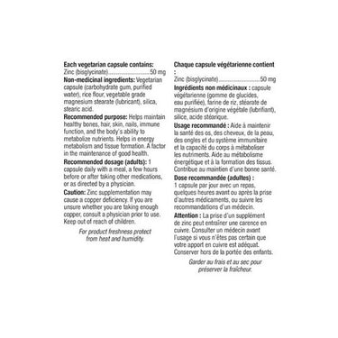 Zinc Bisglycinate 140 Veg Caps by Webber Naturals