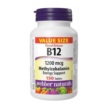 Webber Naturals, Vitamin B12 Timed Release, 1200 Mcg, 150 Tabs