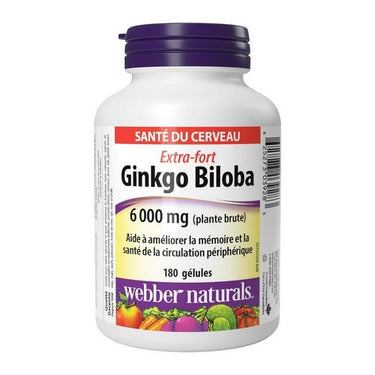 Extra Strength Ginkgo Biloba 180 Softgels by Webber Naturals