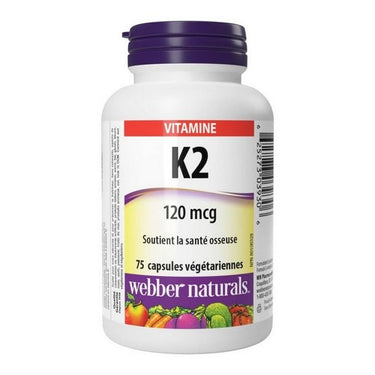 Webber Naturals, Vitamin K2, 120 Mcg, 75 Caps