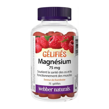 Magnesium Gummy Raspberry Flavoured 75 Gummies by Webber Naturals