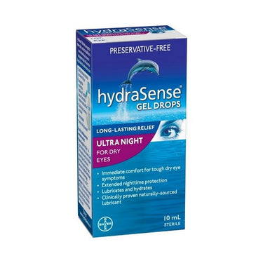 HydraSense, Eye Gel Drops Night Therapy For Dry, 10 Ml