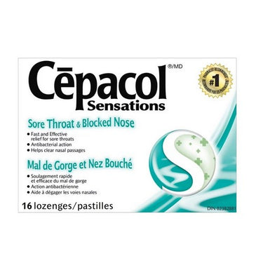 Sensations Sore Throat And Blocked Nose Lozenges 16 Each by Cepacol