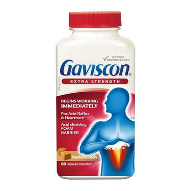 Extra Strength Butterscotch Antacid 60 Tabs by Gaviscon