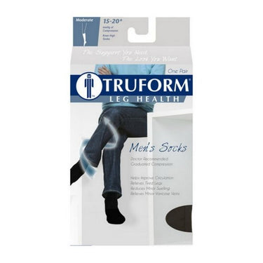 Compression Socks 15-20 MMHG Knee High Large Black 1 Pair by Truform