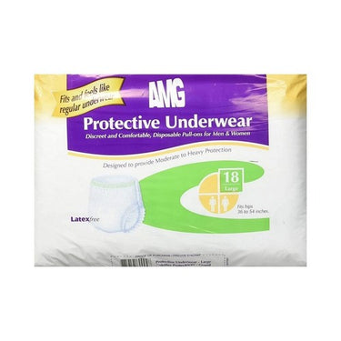 Incontinence Underwear For Men And Women Large 18 Count by Amg