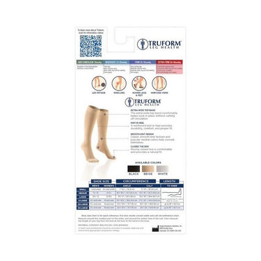 Truform, Below Knee Closed Toe 30-40 MMHG Beige Large, 1 Pair