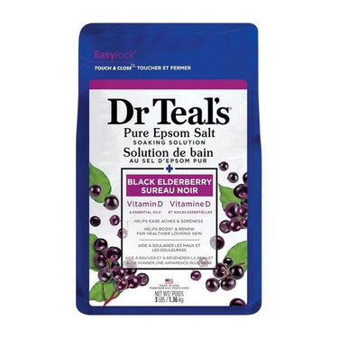 Pure Epsom Salt Soak Black Elderberry With Vitamin D 3 Lbs by Dr Teal's