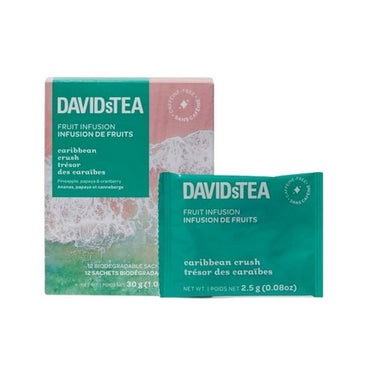 DavidsTea, Caribbean Crush Herbal Tea Bags Hibiscus, 12 Count