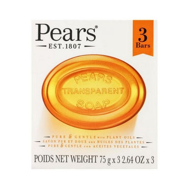 Transparent Soap Bar with Natural Oil 3 Bars / 75 Grams by Pears