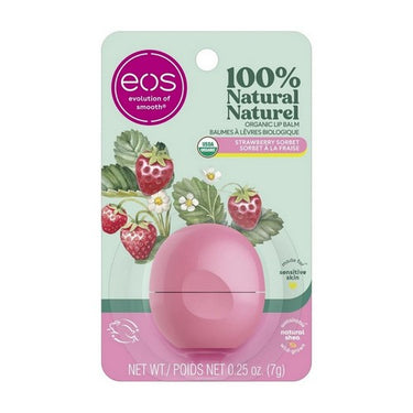 100% Natural And Organic Lip Balm Sphere Strawberry Sorbet 7 Grams by EOS