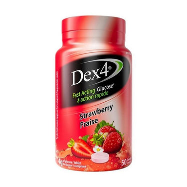 Glucose Tablets Strawberry 50 Tabs by Dex4