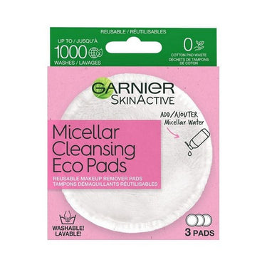 SkinActive Micellar Cleansing Eco Pads Reusable Ultra Soft Microfiber 3 Count by Garnier Fructis