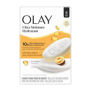 Ultra Moisture Shea Butter Bar Soap 8 Count / 90 Grams by Olay