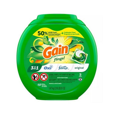 Flings Original 3 In 1 Oxi And Febreze HE Deep Cleaning Laundry Pods 76 Count by Gain