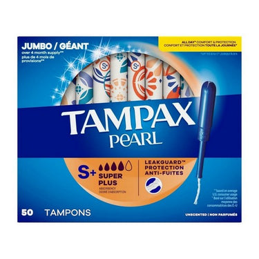 Pearl Super Plus Absorbency Tampons Unscented 50 Count by Tampax