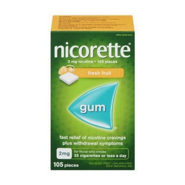 Nicotine Gum Fresh Fruit Flavoured 105 Pieces by Nicorette