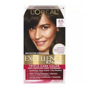 Excellence Creme Triple Care Hair Color 4A Dark Ash Brown 1 Count by L'oreal Paris