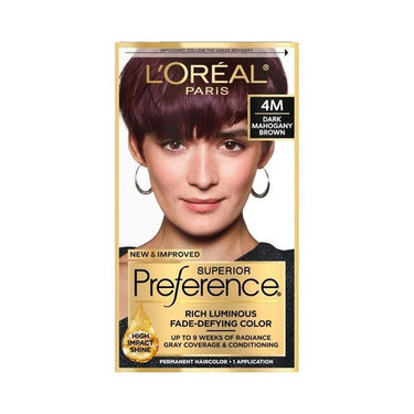 Superior Preference Permanent Hair Color 4M Dark Mahogany Brown 1 Count by L'oreal Paris