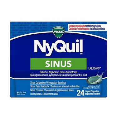 NyQuil Sinus Liquid 24 Caps by Vicks