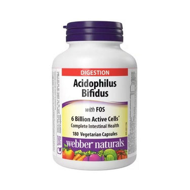 Acidophilus Bifidus With FOS 180 Veg Caps by Webber Naturals