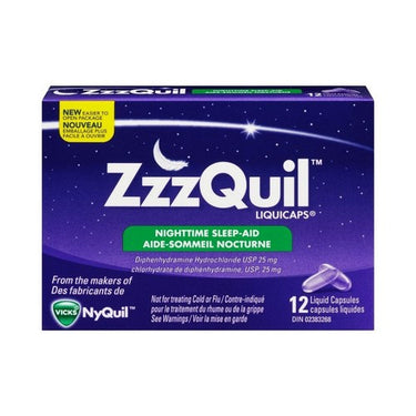 ZZZQuil Nighttime Liquidcaps Sleep Aid 12 Caps by Vicks