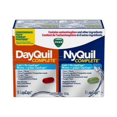 Dayquil And Nyquil Complete Cough Cold And Flu Relief 24 Caps by Vicks