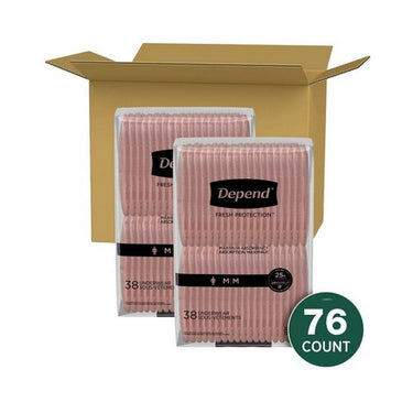 Depend, Maximum Absorbency Blush Fresh Protection Female Underwear Medium, 76 Count