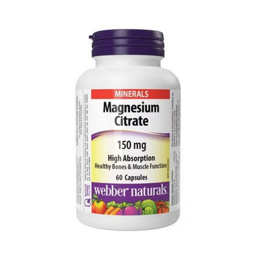 Magnesium Citrate High Absorption 60 Caps by Webber Naturals