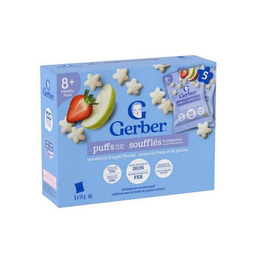 Puffs Strawberry And Apple For 8 Months & Up 14 Grams X 5 (Case Of 4) by Gerber