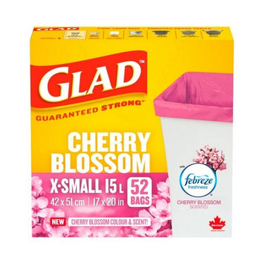 Cherry Blossom Colour And Scent Garbage Bags X-Small 52 Count by Glad