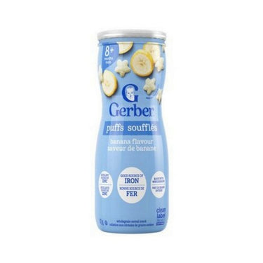 Wholegrain And Rice Cereal Snack Puffs Banana Flavoured 42 Grams by Gerber