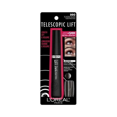 Telescopic Lift Volumizing Washable Mascara 990 Blackest Black 0.33 Oz (Case Of 2) by L'oreal Paris